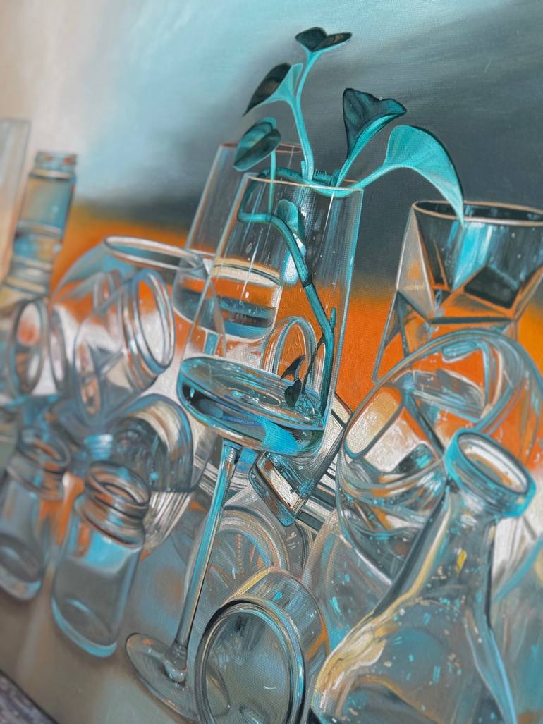 Original Photorealism Still Life Painting by Nastya Parfilo