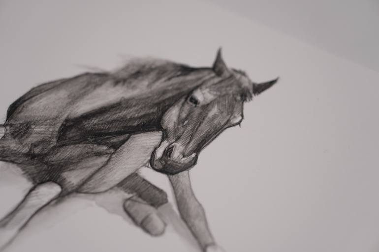 Original Realism Horse Drawing by Nastya Parfilo