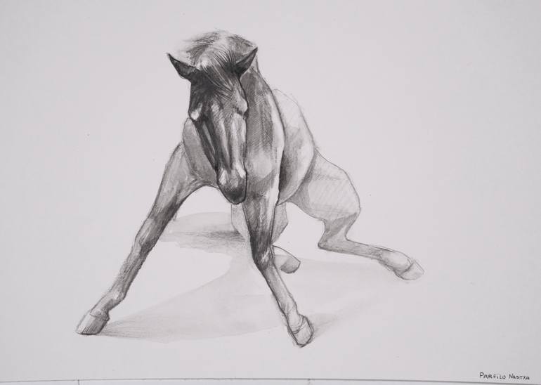 Original Horse Drawing by Nastya Parfilo