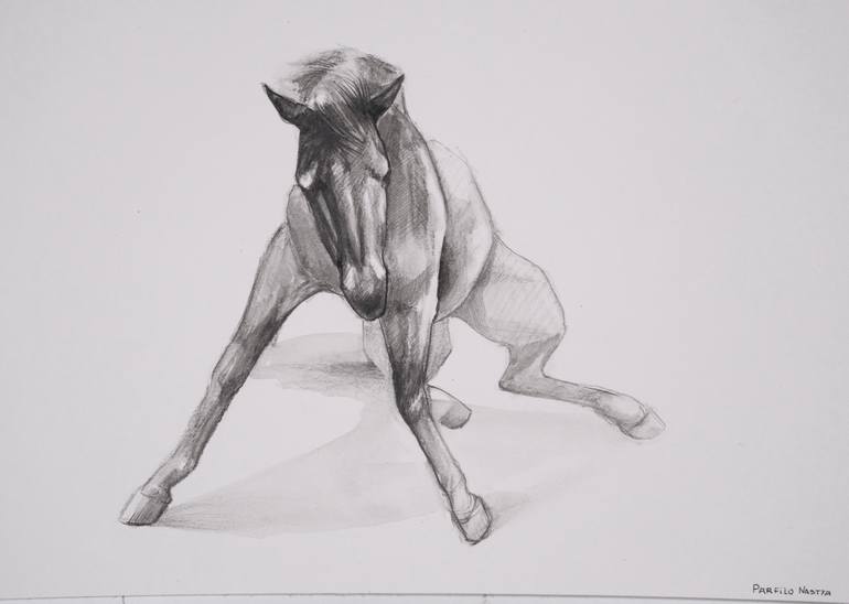 Original Realism Horse Drawing by Nastya Parfilo