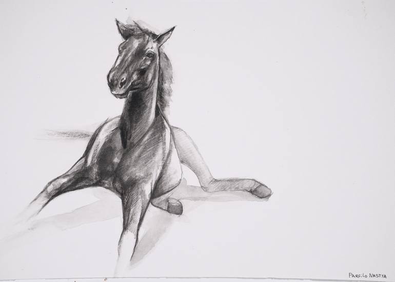 Original Horse Drawing by Nastya Parfilo