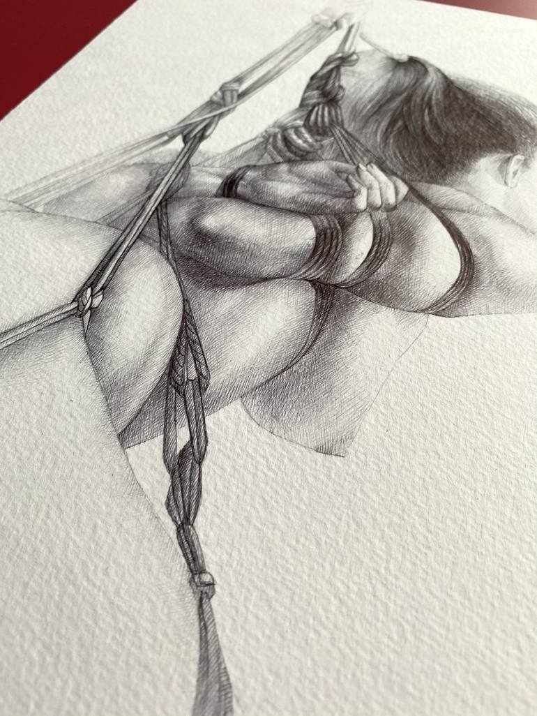 Original Realism Nude Drawing by Nastya Parfilo