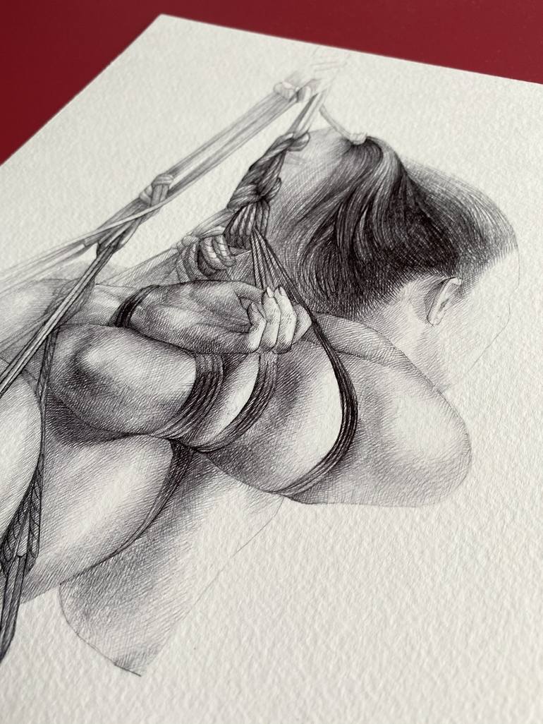 Original Realism Nude Drawing by Nastya Parfilo