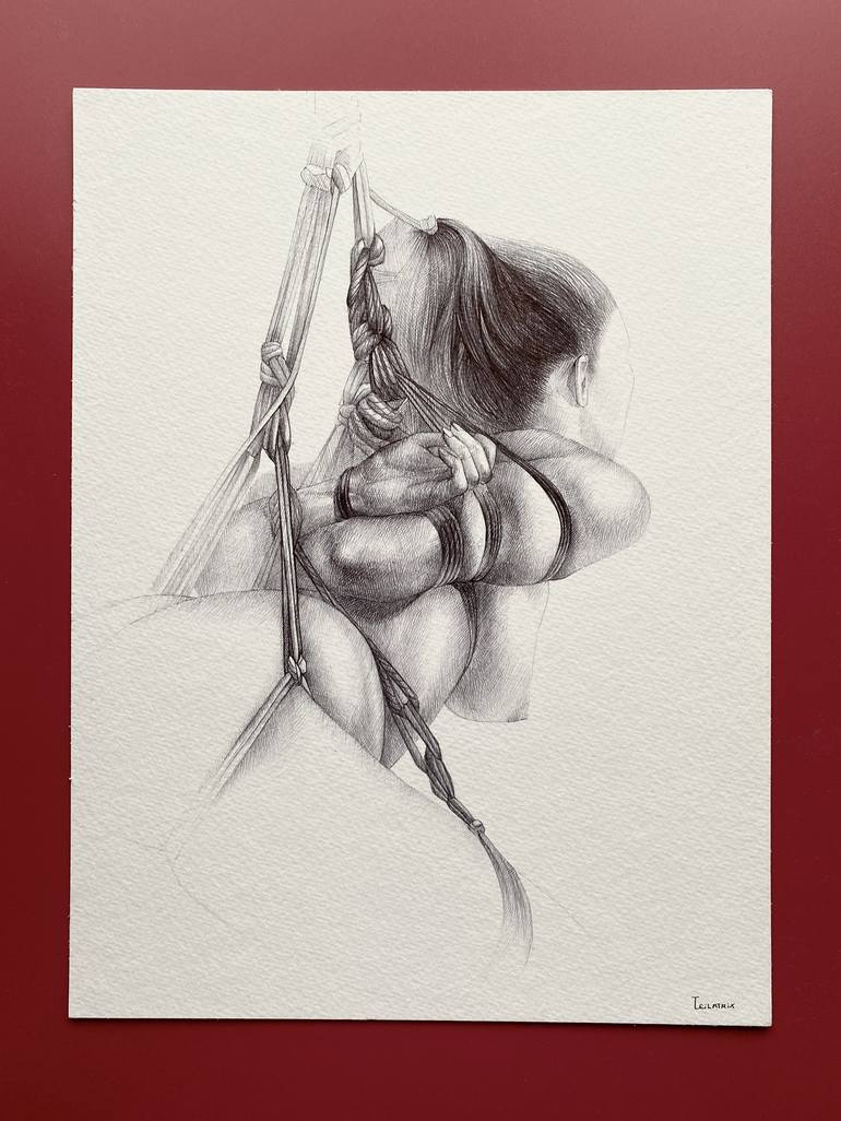 Original Realism Nude Drawing by Nastya Parfilo