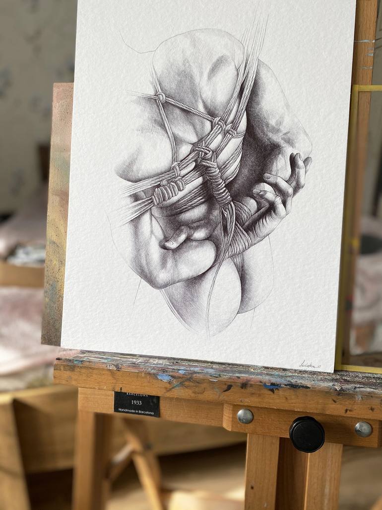 Original Realism Body Drawing by Nastya Parfilo