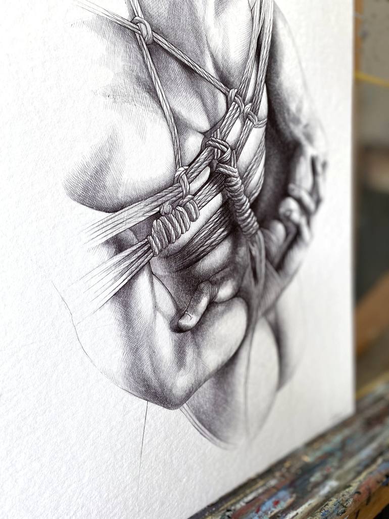 Original Realism Body Drawing by Nastya Parfilo