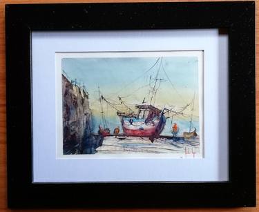 Original Boat Painting by Emiliano Agost
