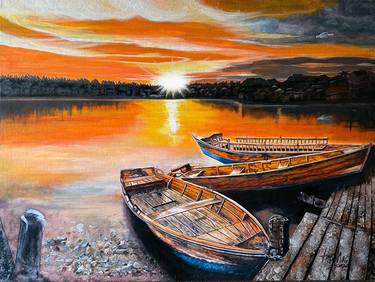 Print of Boat Paintings by aristotle mas