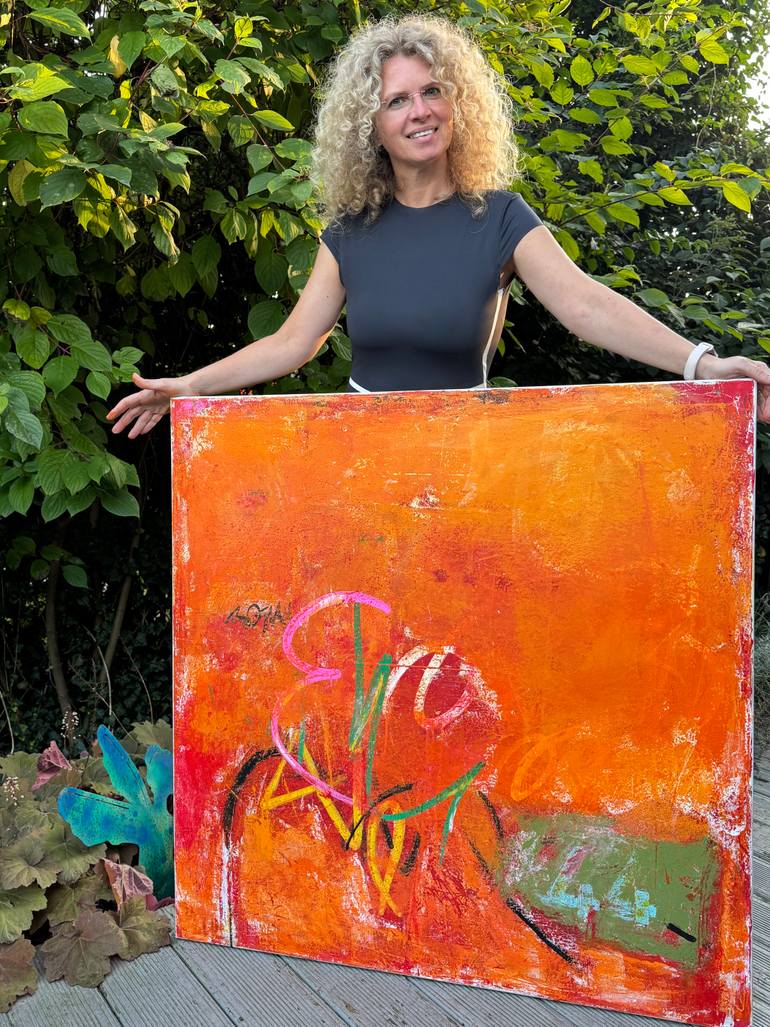 Original Abstract Expressionism Abstract Painting by Flavia Birsan