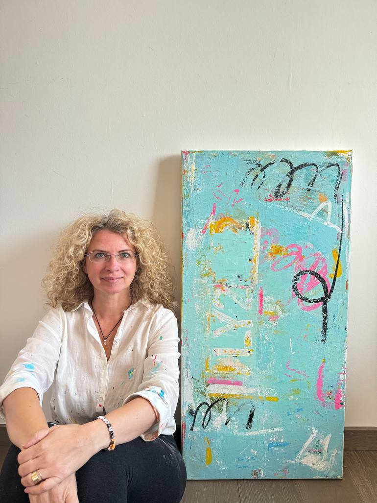 Original Abstract Expressionism Abstract Painting by Flavia Birsan