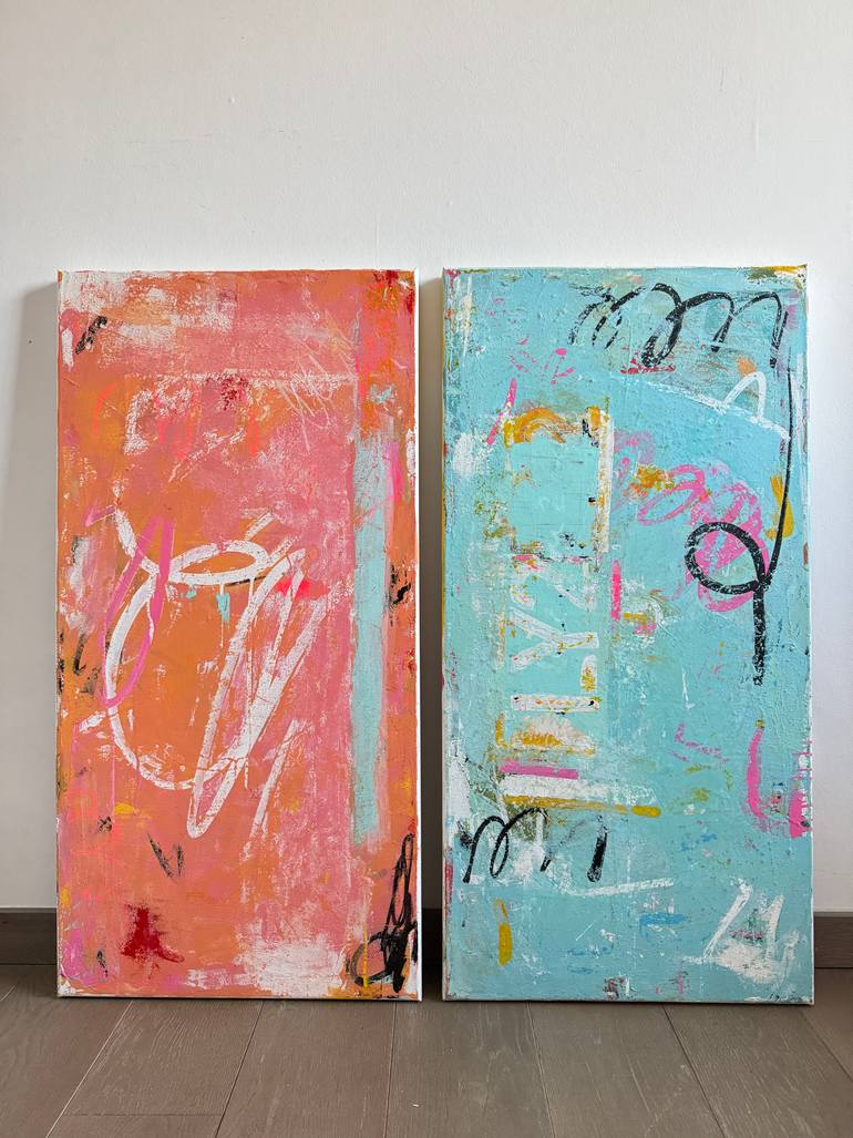 Original Abstract Expressionism Abstract Painting by Flavia Birsan