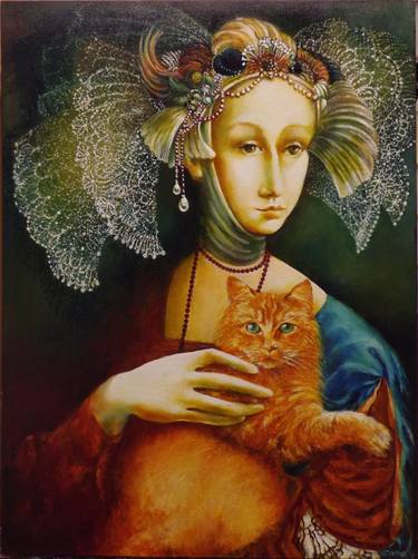 Print of Cats Paintings by Anna Ladyzhenskaya