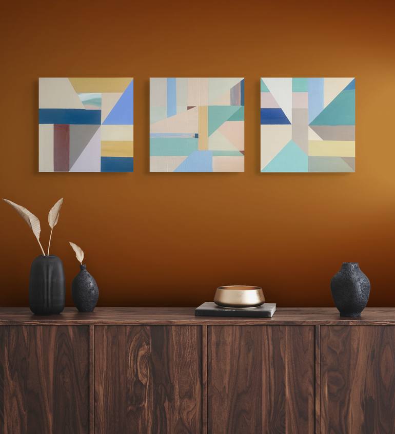 Original Algorithmic Abstract Painting by Susan Landesmann