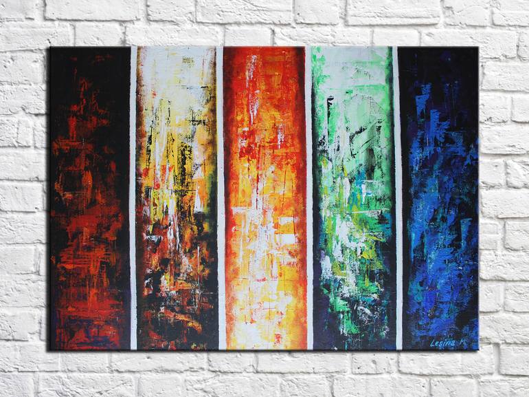 Original Abstract Expressionism Abstract Painting by Marina Lesina