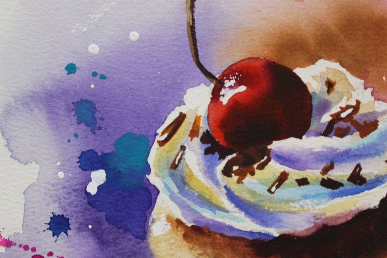 Original Expressionism Food Painting by Marina Lesina