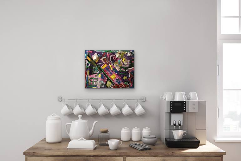 Original Abstract Expressionism Abstract Collage by Wendy Stewart Scribbled Apollo