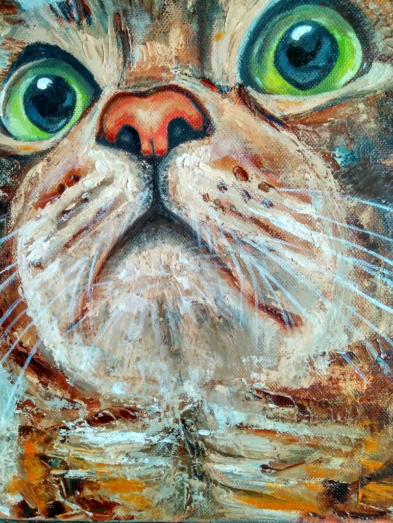 Original Cats Painting by Yulia Berseneva