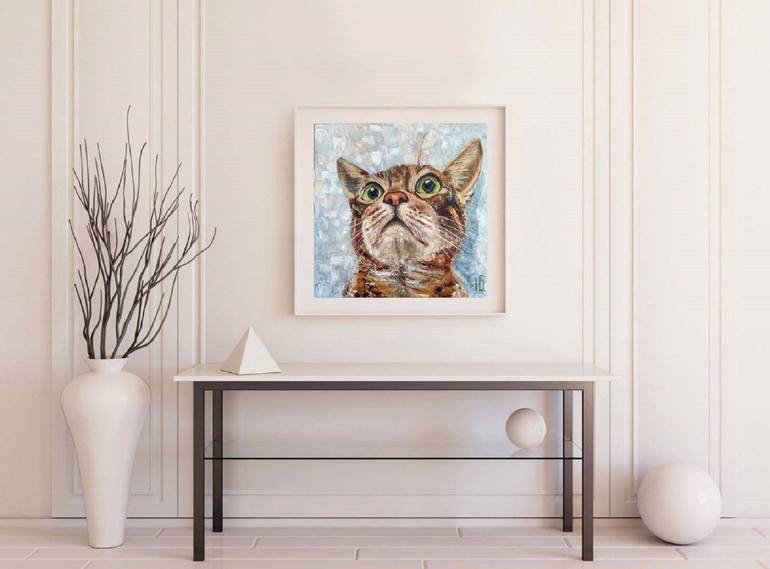 Original Impressionism Cats Painting by Yulia Berseneva