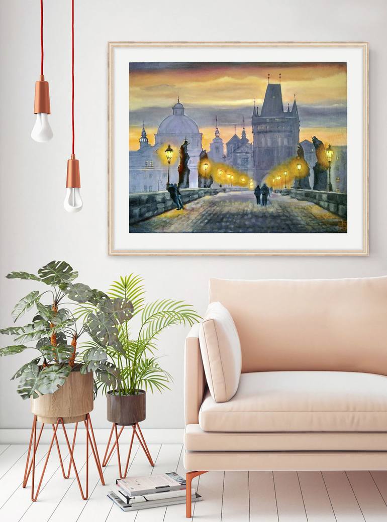 Original Illustration Cities Painting by Yulia Berseneva