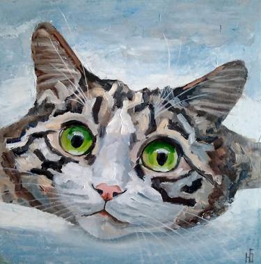 Original Impressionism Cats Paintings by Yulia Berseneva