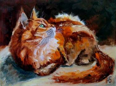 Original Cats Painting by Yulia Berseneva