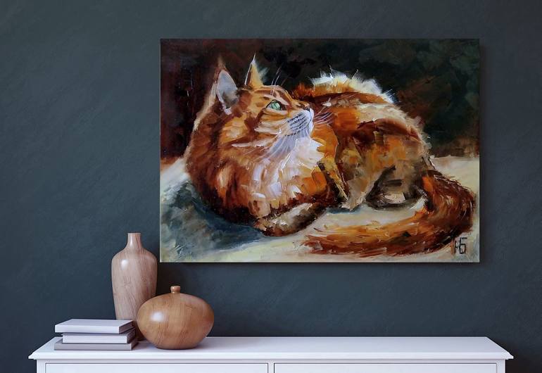 Original Cats Painting by Yulia Berseneva