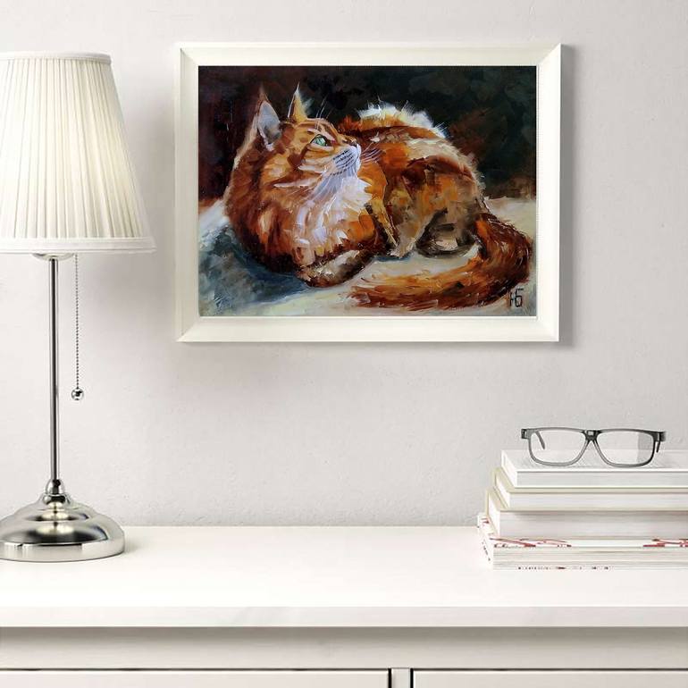 Original Cats Painting by Yulia Berseneva