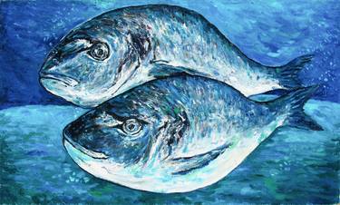 Print of Expressionism Fish Paintings by Dimka Wallhack