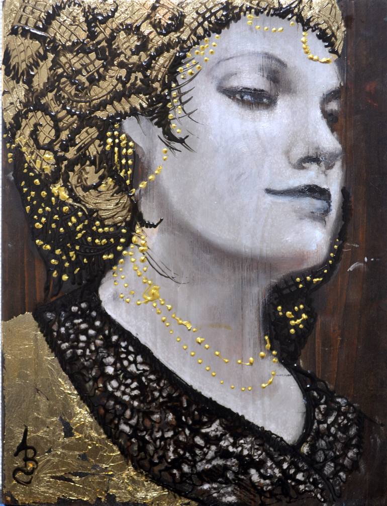 Golden Lady Painting by Angela Betta Saatchi Art