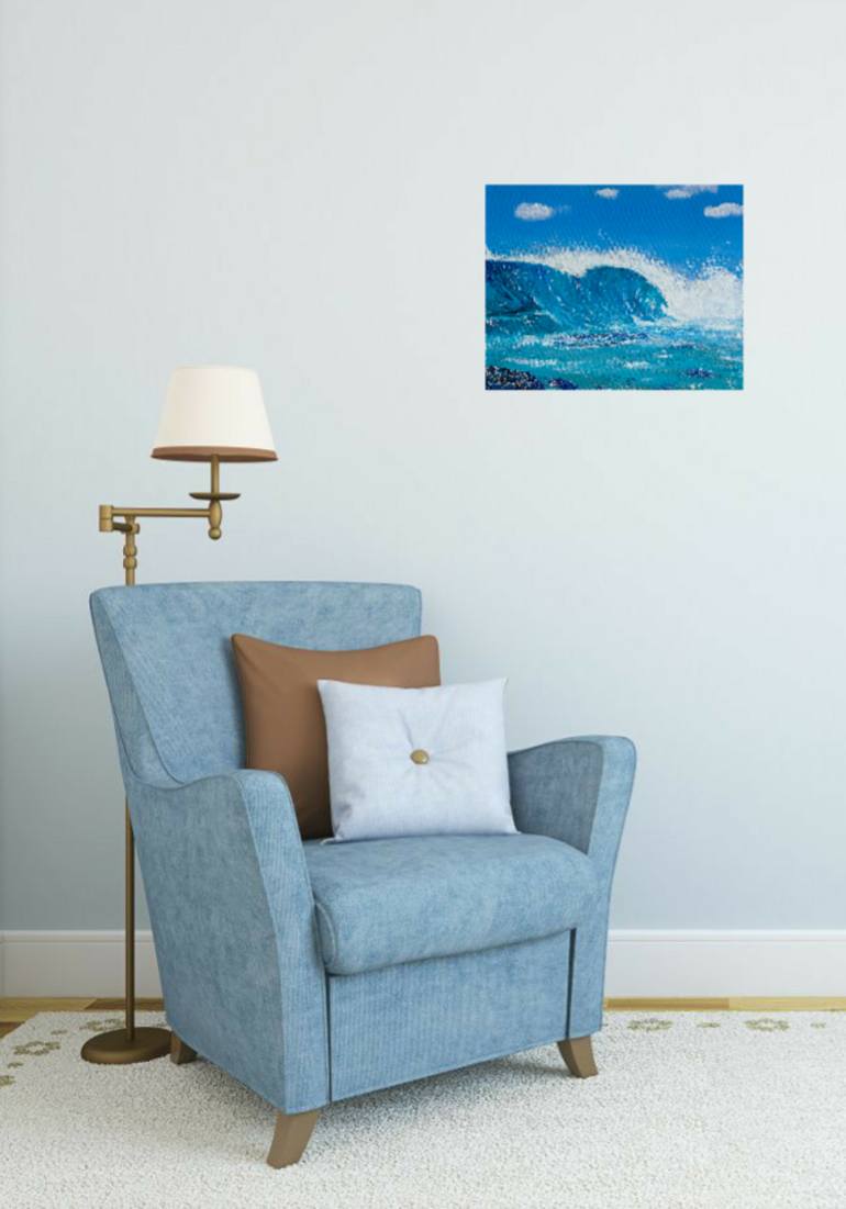 Original Impressionism Seascape Painting by Kerry Sandhu