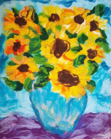 The Sunflowers wool painting thumb