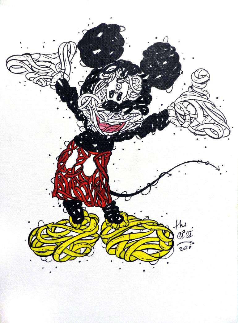 Classic Mickey Modern Black and White Series Fashion Trend Cartoon