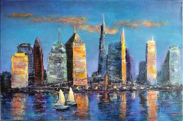 Original Impressionism Architecture Paintings by Elvira Hilkevch