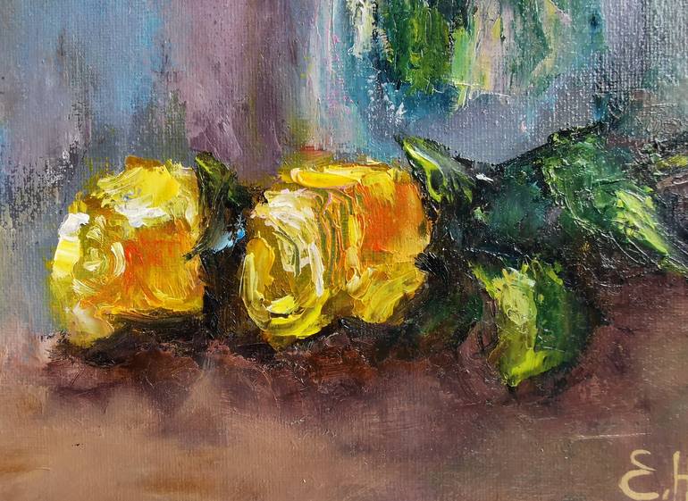 Original Expressionism Still Life Painting by Elvira Hilkevch