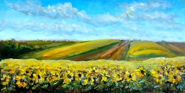 Sunflower field painting thumb
