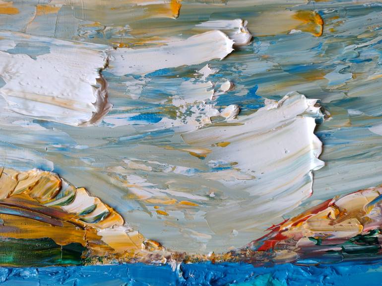 Original Contemporary Beach Painting by Klotild Szentjoby 