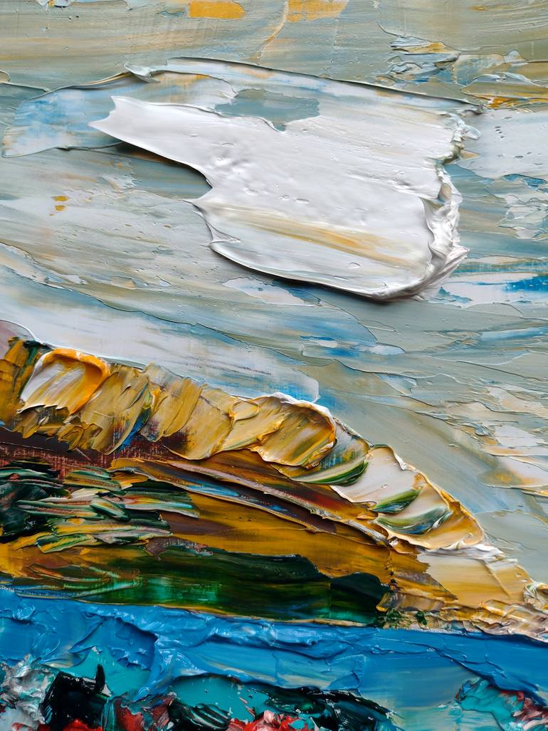 Original Contemporary Beach Painting by Klotild Szentjoby 