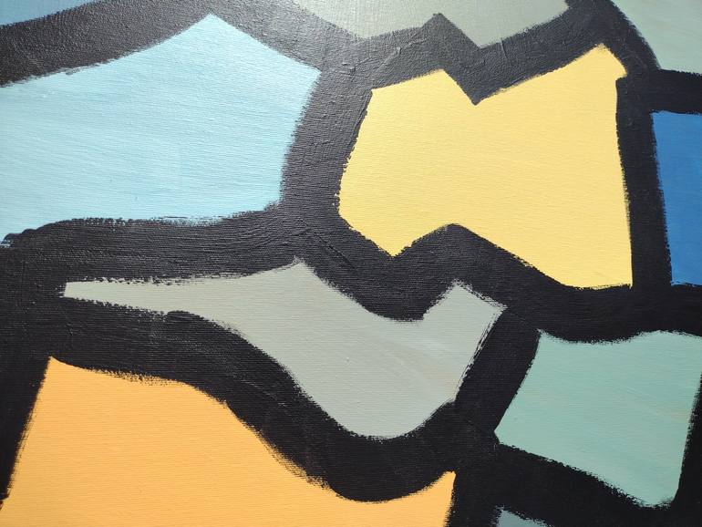 Original Cubism Abstract Painting by Klotild Szentjoby 