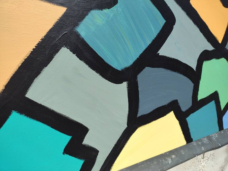 Original Cubism Abstract Painting by Klotild Szentjoby 