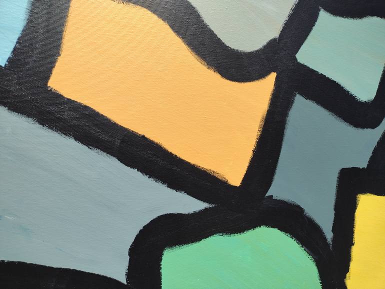 Original Cubism Abstract Painting by Klotild Szentjoby 