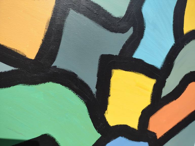 Original Cubism Abstract Painting by Klotild Szentjoby 