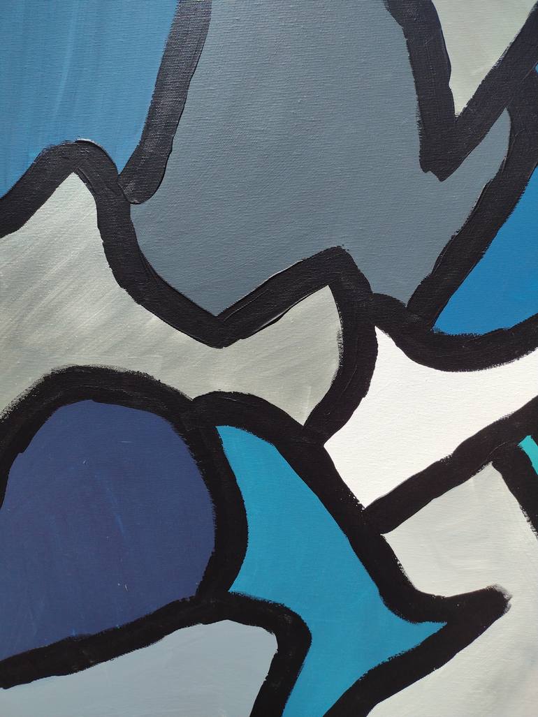 Original Art Deco Abstract Painting by Klotild Szentjoby 