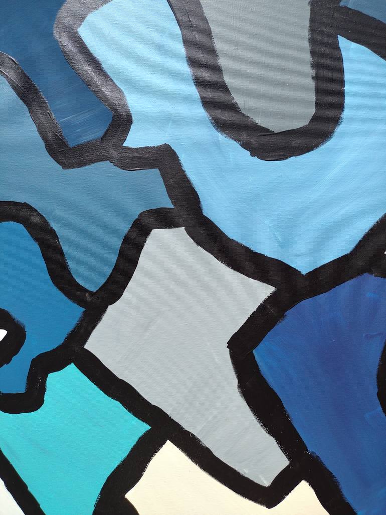 Original Art Deco Abstract Painting by Klotild Szentjoby 