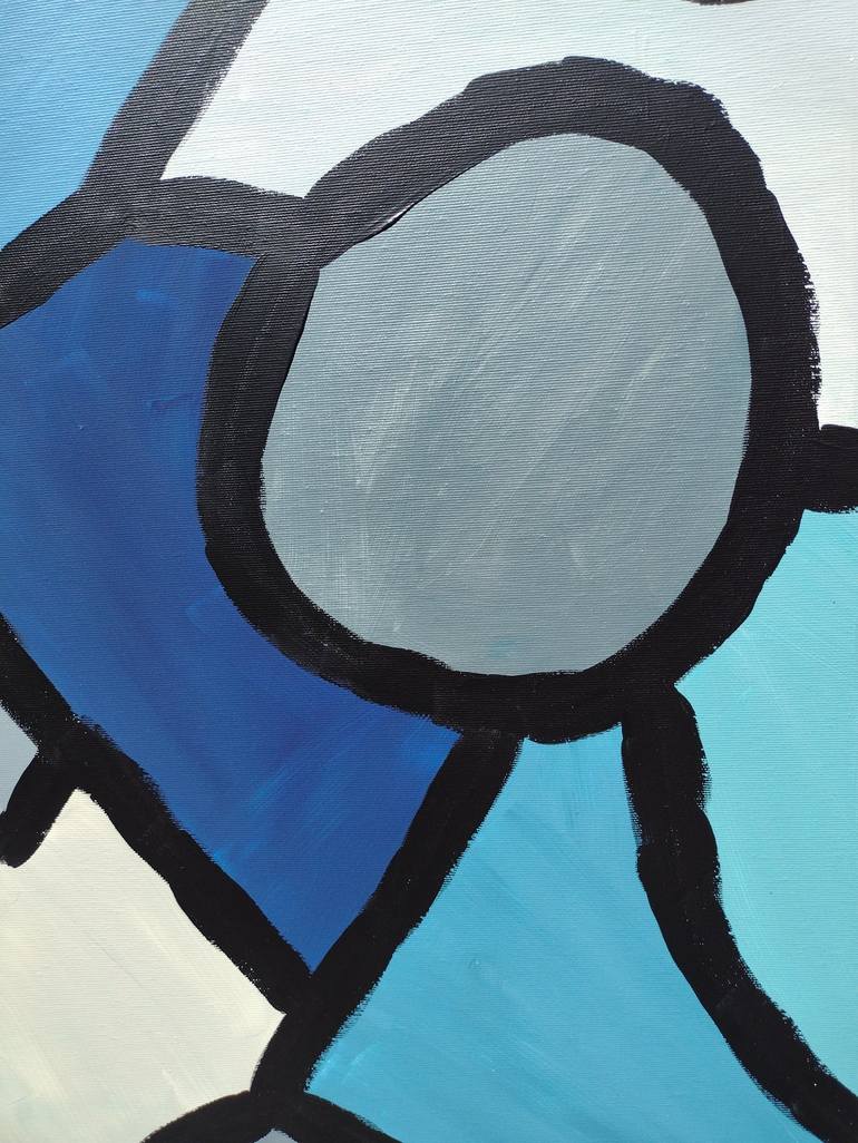 Original Art Deco Abstract Painting by Klotild Szentjoby 