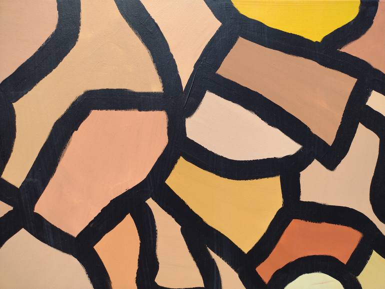 Original Art Deco Abstract Painting by Klotild Szentjoby 
