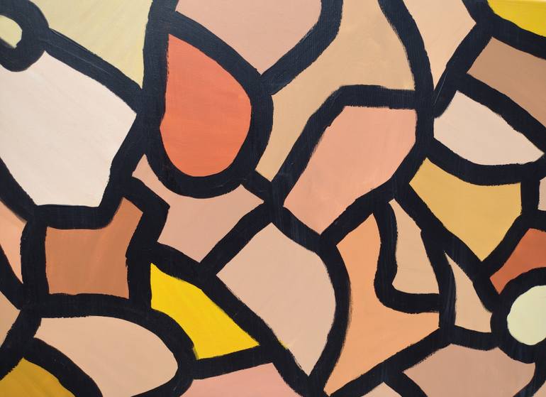 Original Art Deco Abstract Painting by Klotild Szentjoby 