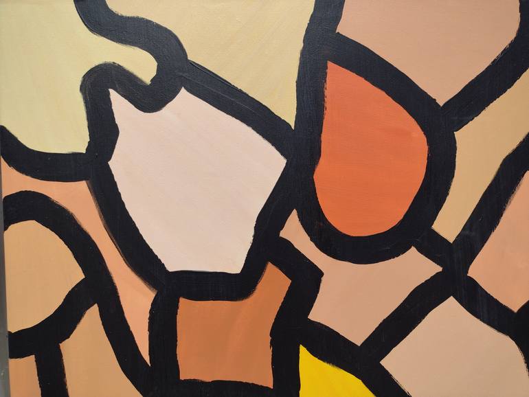 Original Art Deco Abstract Painting by Klotild Szentjoby 