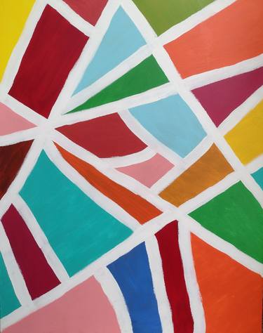 Original Abstract Geometric Paintings by Agnes Saint