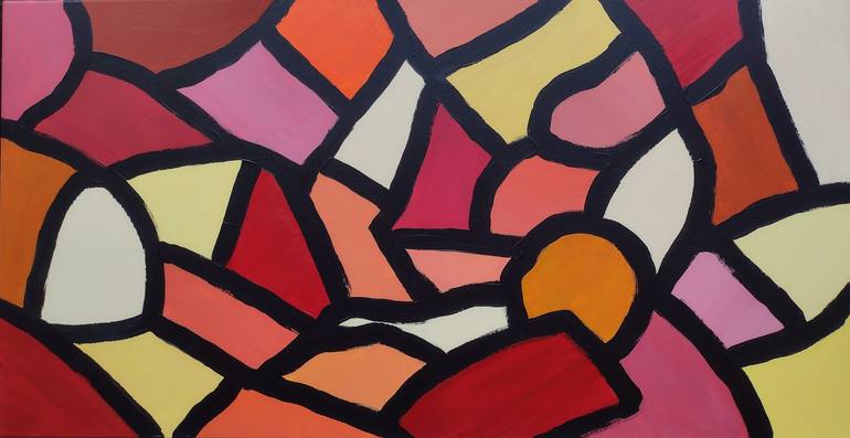 Original Botanic Painting by Klotild Szentjoby | Abstract Art on Canvas | Good Vibes Only IV.