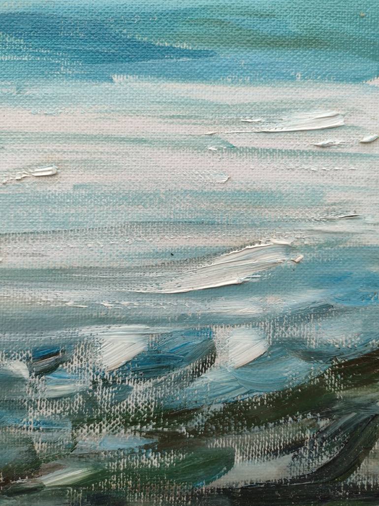 Original Expressionism Beach Painting by Agnes Saint